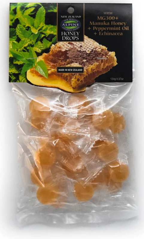 Honey Drops with MG300+ Mānuka Honey, Lemon and Echinacea - Honey